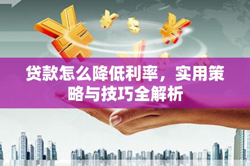 潍坊贷款怎么降低利率，实用策略与技巧全解析