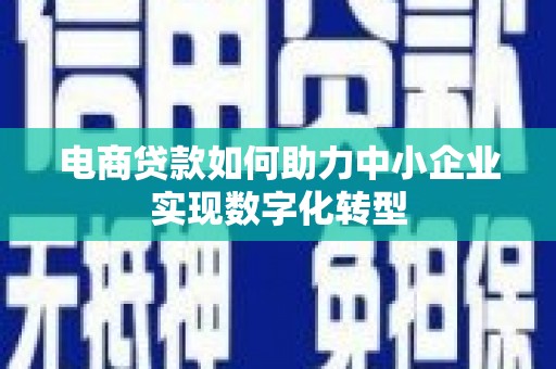 潍坊电商贷款如何助力中小企业实现数字化转型