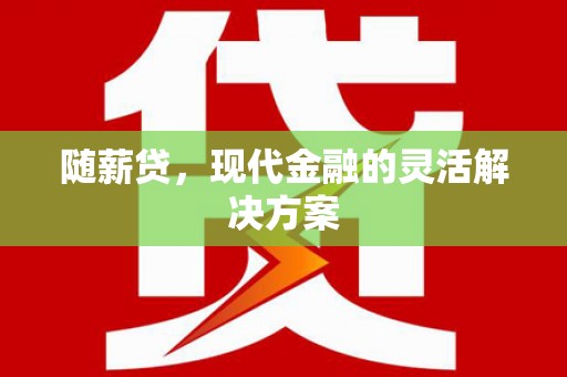 潍坊随薪贷，现代金融的灵活解决方案