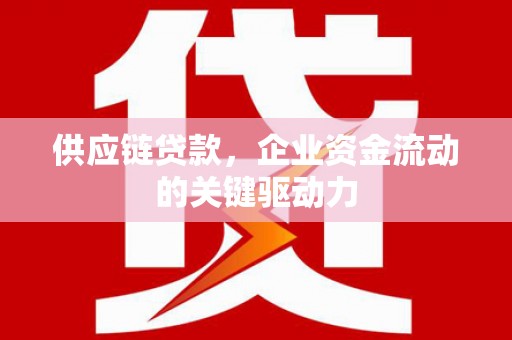 潍坊供应链贷款，企业资金流动的关键驱动力