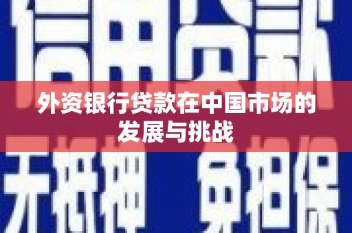 潍坊外资银行贷款在中国市场的发展与挑战
