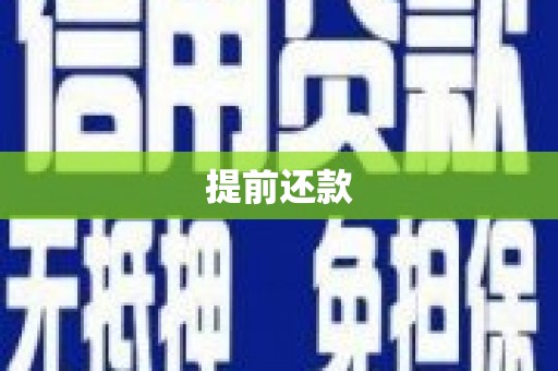 潍坊提前还款