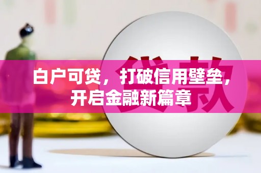 潍坊白户可贷，打破信用壁垒，开启金融新篇章