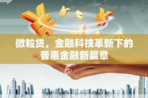 潍坊微粒贷，金融科技革新下的普惠金融新篇章