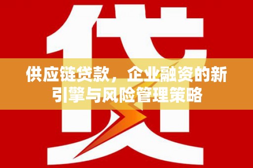 潍坊供应链贷款，企业融资的新引擎与风险管理策略