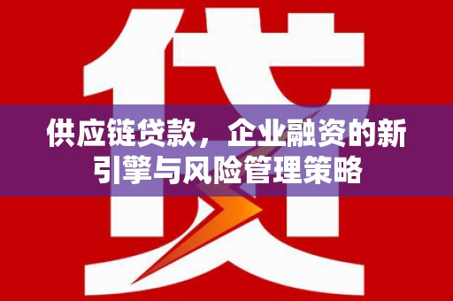 潍坊供应链贷款，企业融资的新引擎与风险管理策略