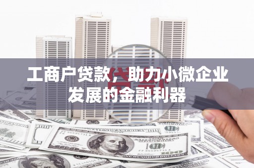 潍坊工商户贷款，助力小微企业发展的金融利器