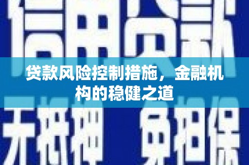 潍坊贷款风险控制措施，金融机构的稳健之道