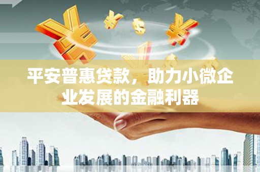 潍坊平安普惠贷款，助力小微企业发展的金融利器