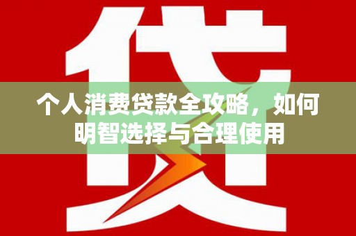 潍坊个人消费贷款全攻略，如何明智选择与合理使用